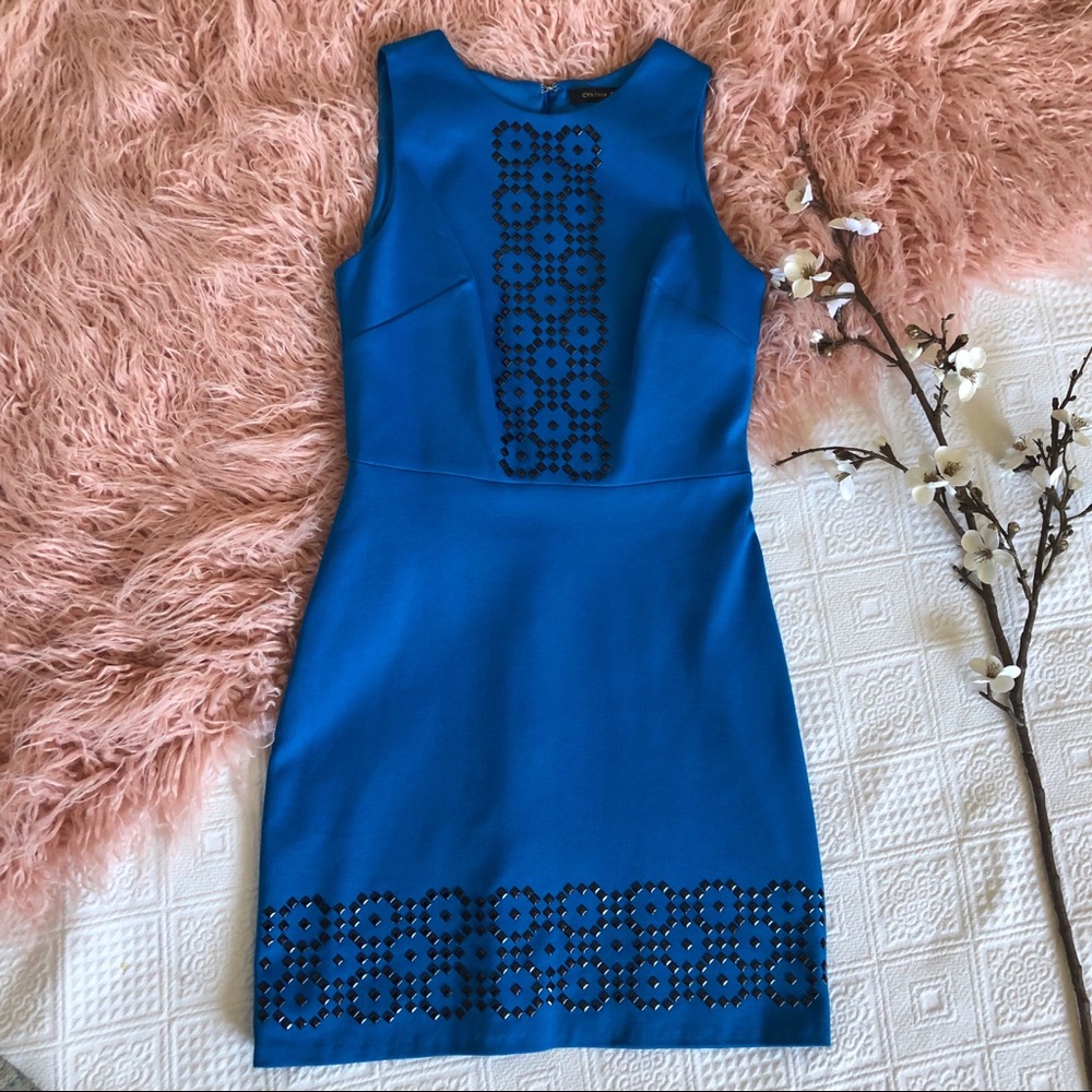 Cynthia Steffe Blue Sheath Dress, size 0